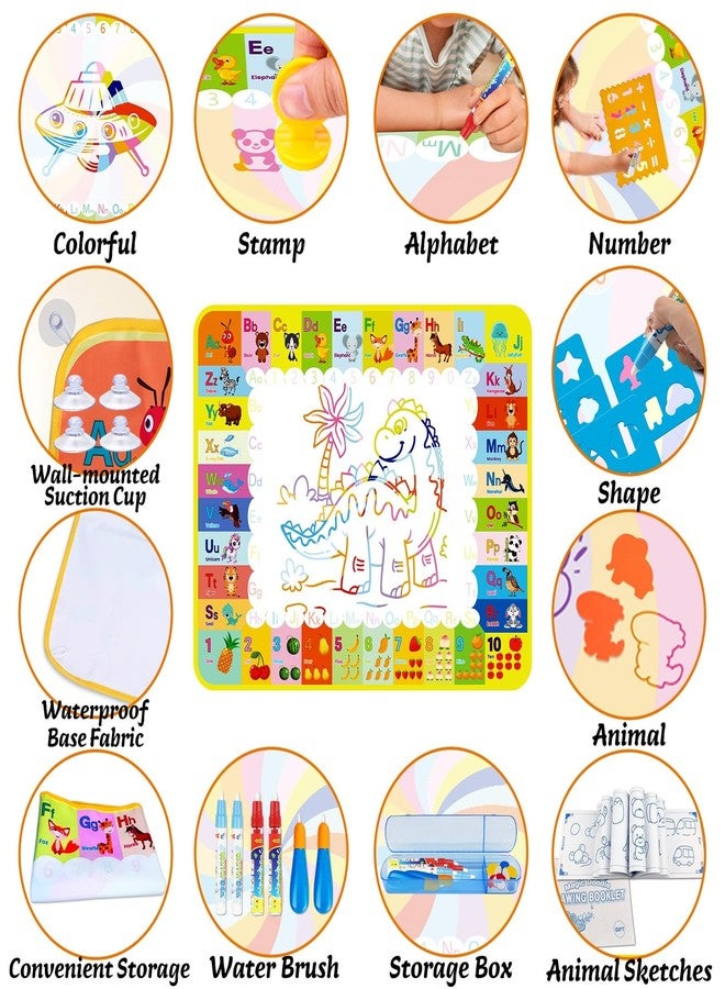 SUYUKI Aqua Water Doodle Mat 48 X 40 Inches Extra Large Magic Drawing Doodling Mat Kids Drawing Mat Toddlers Educational Toys for Age 3 4 5 6 7 8 Year Old Kids Boys Girls - Image 4